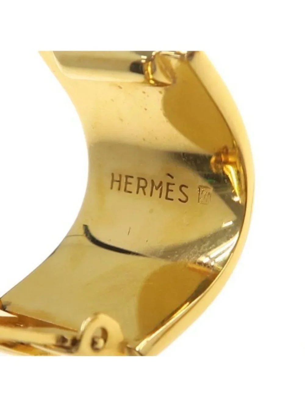 Hermes Enamel Earrings Brown